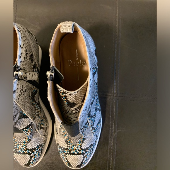 Linea Paolo Leather Wedge Sneaker Booties Size 6.5 - Picture 8 of 10